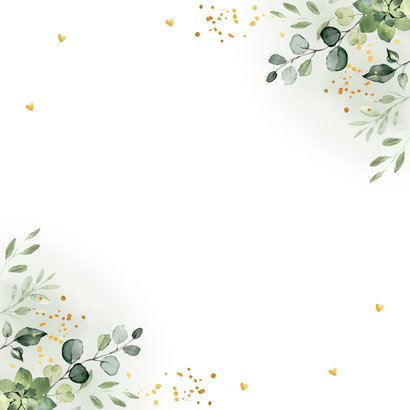 Getuigekaart botanisch groen I can't say I do without you Achterkant
