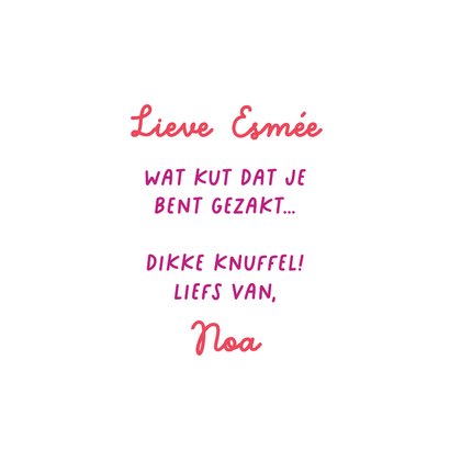 Gezakt wenskaart wat kut ruitjes rood roze paars 3