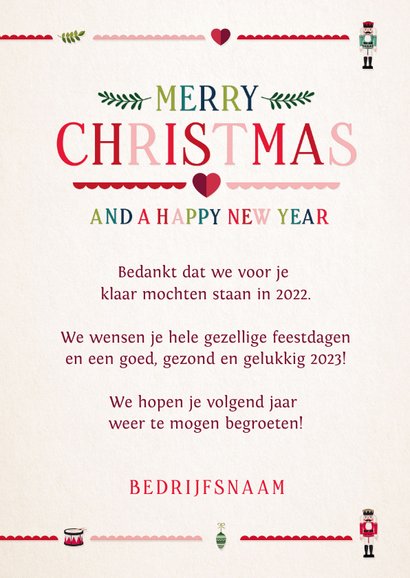 Gezellige zakelijke kerstkaart met foto en gekleurde letters 3