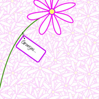 Giraf met grote bos bloemen 2