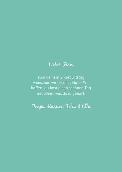 Glückwunschkarte zum 2. Geburtstag 'TWO cool' 3