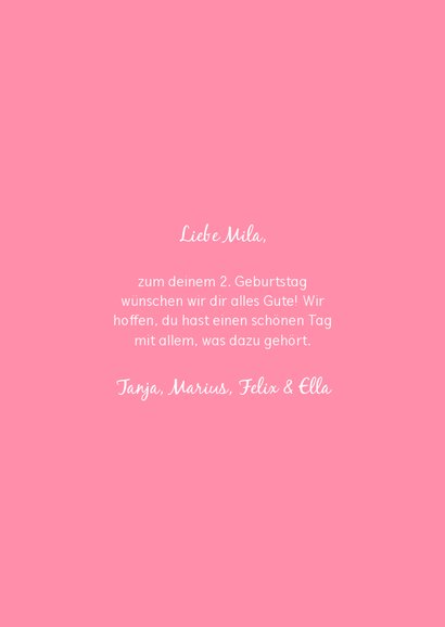 Glückwunschkarte zum 2. Geburtstag 'TWO cute' 3