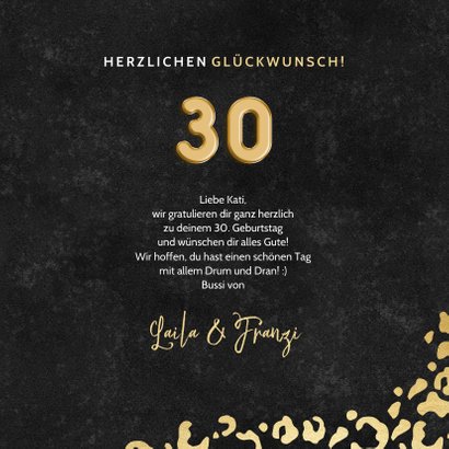 Gluckwunschkarte 30 Geburtstag Goldene 30 Kaartje2go