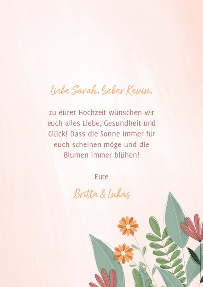 Glückwunschkarte Blumenstrauß mit Band 3