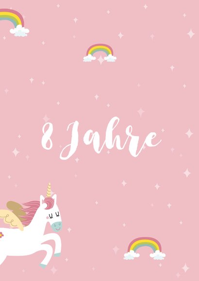 Glückwunschkarte Geburtstag Einhörner und Regenbogen 2