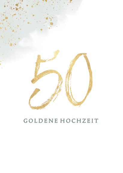 Gluckwunschkarte Goldene Hochzeit Eukalyptus Kaartje2go