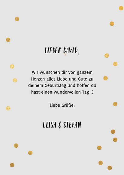 Glückwunschkarte 'happy bday to you' mit Konfetti blau 3