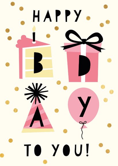 Glückwunschkarte 'happy bday to you' mit Konfetti 2