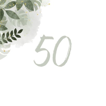 Glückwunschkarte zum Geburtstag Blaetter & Wasserfarbe 2