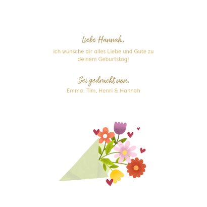 Glückwunschkarte zum Geburtstag mit Blumenstrauß 3