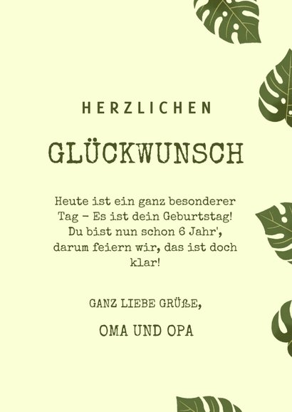 Glückwunschkarte zum Geburtstag mit Dinosaurier und Foto 3