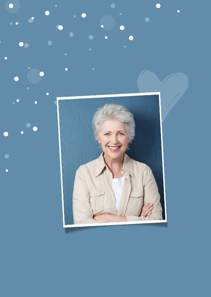 Glückwunschkarte zum Geburtstag mit Foto Konfetti blau 2