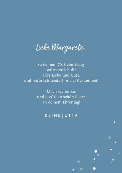 Glückwunschkarte zum Geburtstag mit Foto Konfetti blau 3