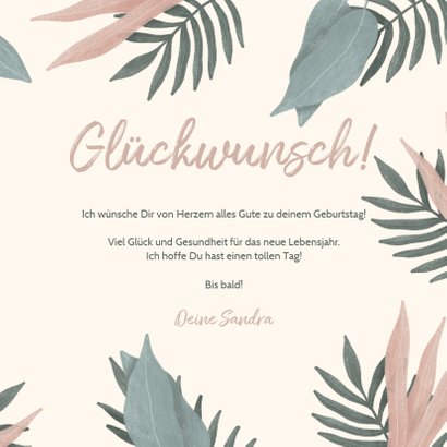 Glückwunschkarte zum Geburtstag mit Foto und Blättern 3