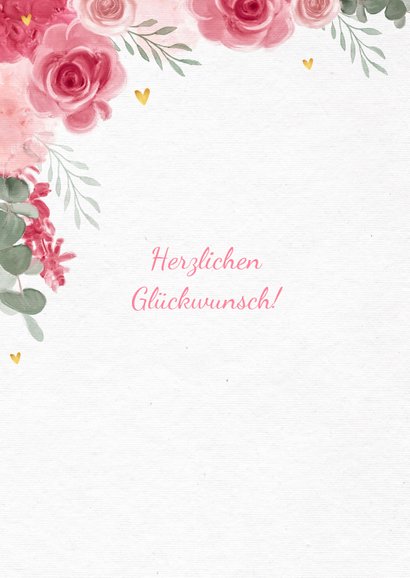 Glückwunschkarte zum Geburtstag rosa Rosen und Foto 2