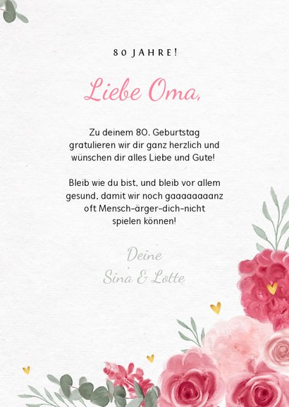 Glückwunschkarte zum Geburtstag rosa Rosen und Foto 3