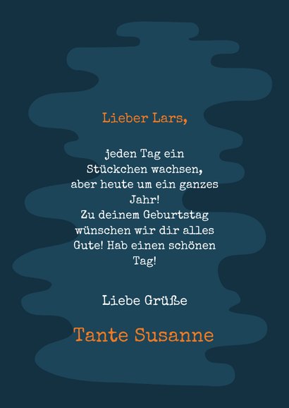 Glückwunschkarte zum Kindergeburtstag mit Rakete 3