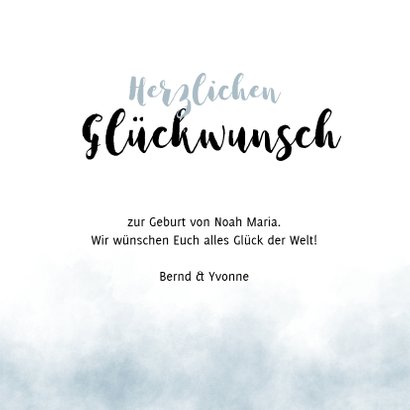 Glückwunschkarte zur Geburt Elefant mit Luftballon 3