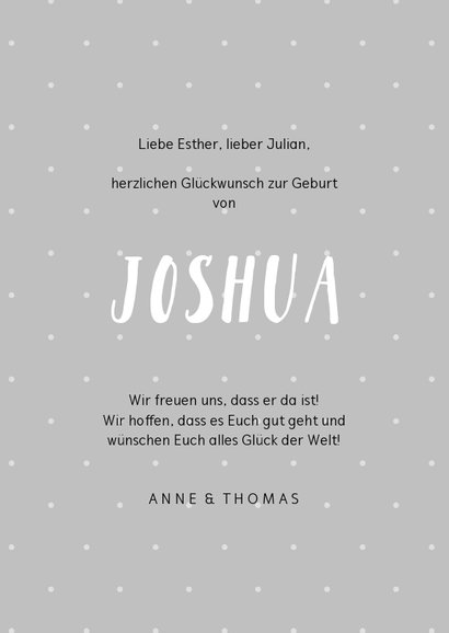 Glückwunschkarte zur Geburt Kaninchen grafisch Junge 3