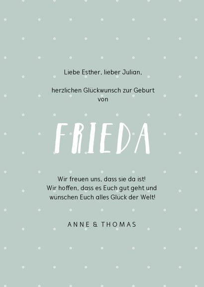 Glückwunschkarte zur Geburt Kaninchen grafisch Mädchen 3