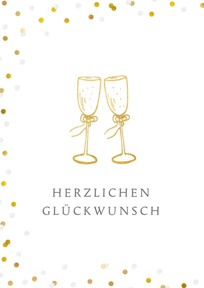 Glückwunschkarte zur goldenen Hochzeit Sektgläser 2
