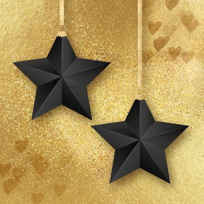 Gouden kerstkaart met foto kerst ster 2