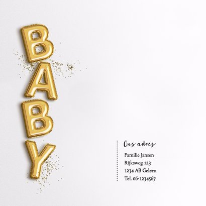 Gouden letter ballonnen en glitter Boy 2