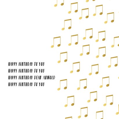 Gouden muziekkaart verjaardag 2