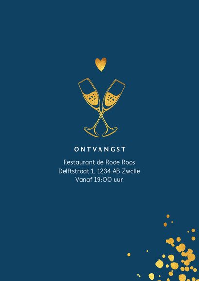 Goudlook stijlvolle jubileumkaart 50 jaar met foto 2