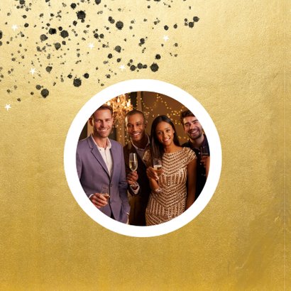 Goudlook zakelijke kerstkaart 2021 met logo en spetters 2