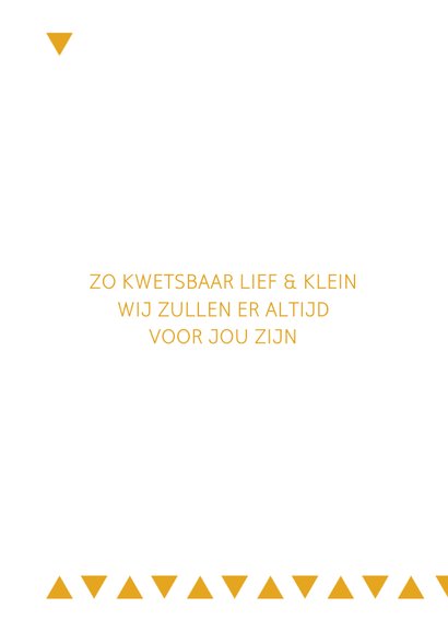 Grafisch geboortekaartje jongen of meisje driehoeken 2