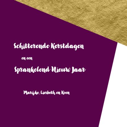 Grafische kerstkaart aanpasbare achtergrondkleur met goud 3