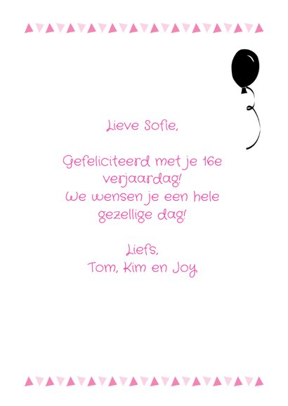 Grafische verjaardagskaart met eigen leeftijd en naam 3