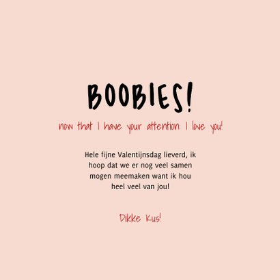 Grappig Boobies valentijnskaart  3