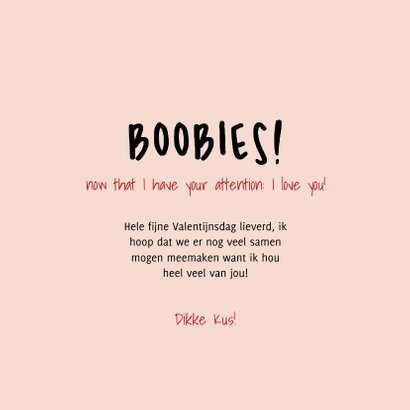 Grappig Boobies valentijnskaart 3