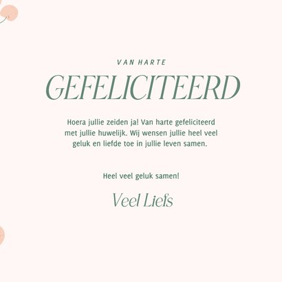 Grappig felicitatiekaartje huwelijk met kersjes 3