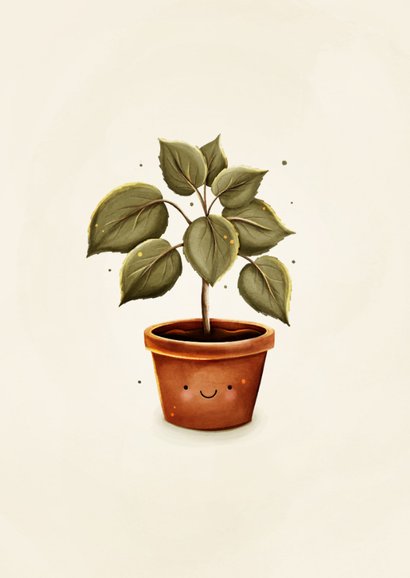 Grappig felicitatiekaartje nieuw stekkie met plant 2