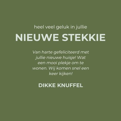 Grappig felicitatiekaartje nieuwe stekkie groen met bloemen 3