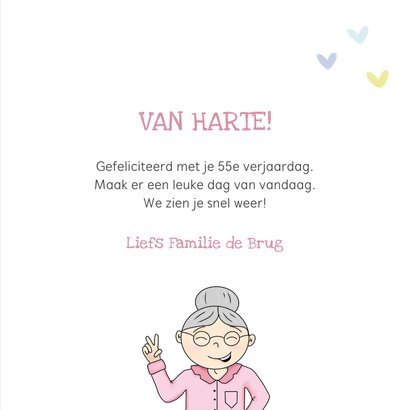 Grappig felicitatiekaartje voor een oudere dame 3