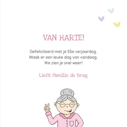 Grappig felicitatiekaartje voor een oudere dame 3