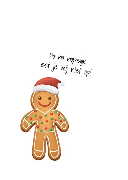 Grappig kerstkaartje gingerbreadman humor kerstmuts 2