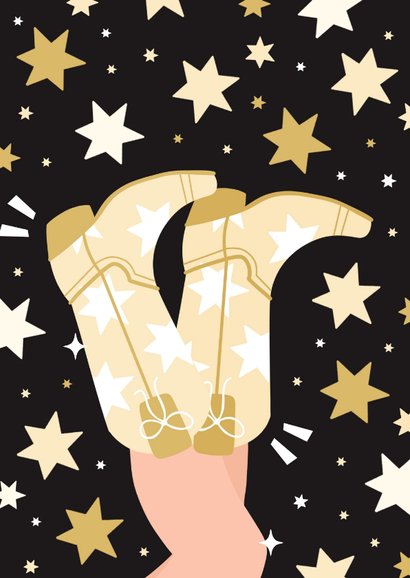 Grappig nieuwjaarskaartje cowboylaarzen in my 2026 era ster 2