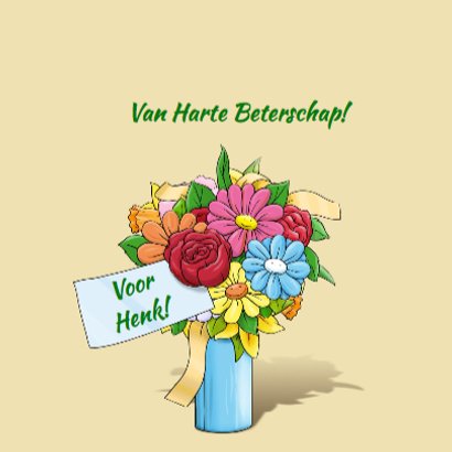 Grappig opkikkertje met bos geplukte bloemen 3