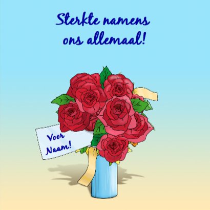 Grappig opkikkertje met bosje rozen 3