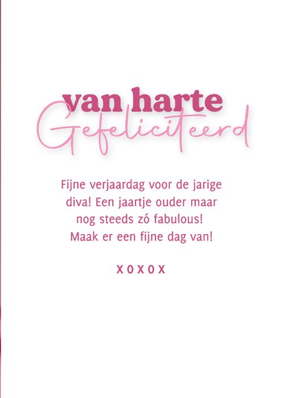 Grappig roze verjaardagskaartje met hondje met bril diva 3