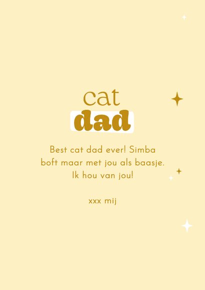 Grappig vaderdagkaartje cat dad met foto 3