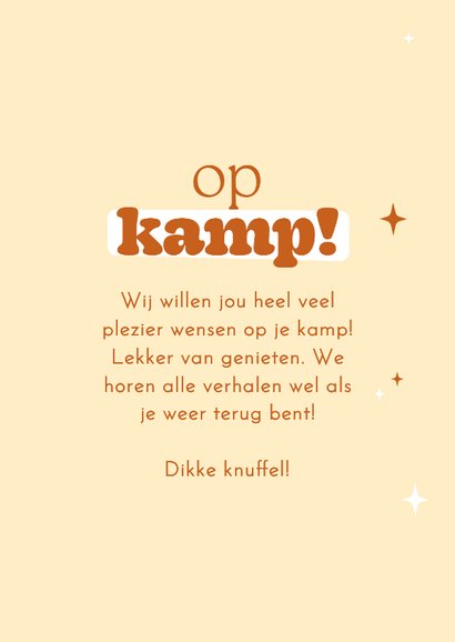 Grappig vakantie kaartje veel plezier op kamp 3