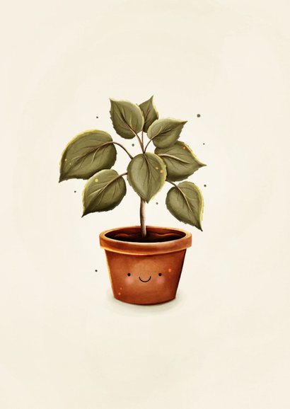 Grappig verhuiskaartje nieuw stekkie met plant 2
