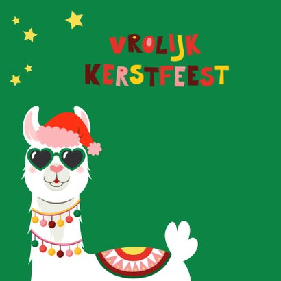Grappige alpaca kerstkaart 2