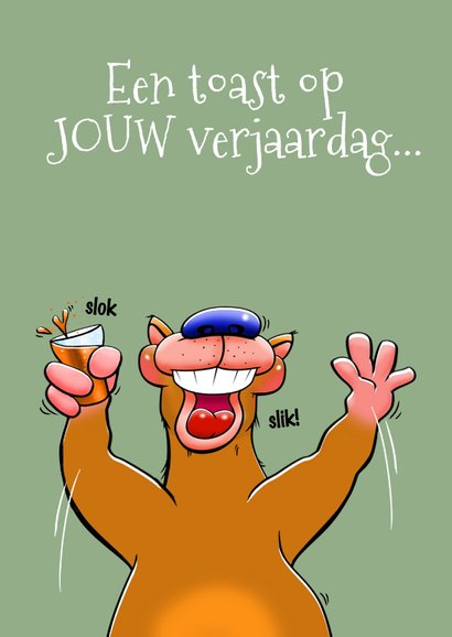 Grappige beer stuurt kaart aan de jarige verjaardagskaart 2
